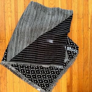 Madewell Black and White Striped and Dotted Scarf